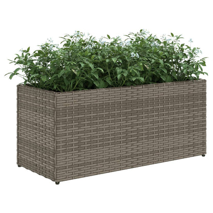 vidaXL Jardinière avec 2 pots 2 pcs Gris 72x30x32 cm Résine tressée