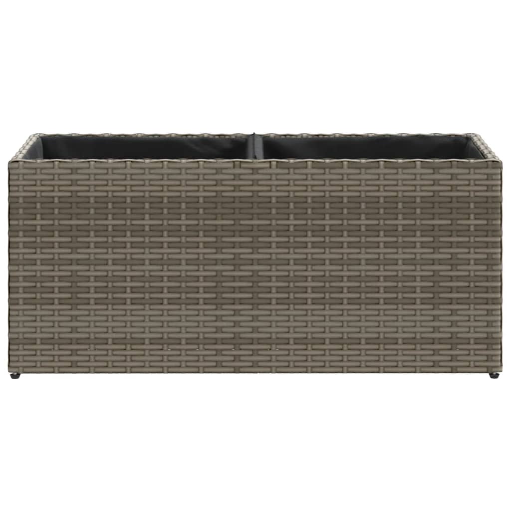 vidaXL Jardinière avec 2 pots 2 pcs Gris 72x30x32 cm Résine tressée