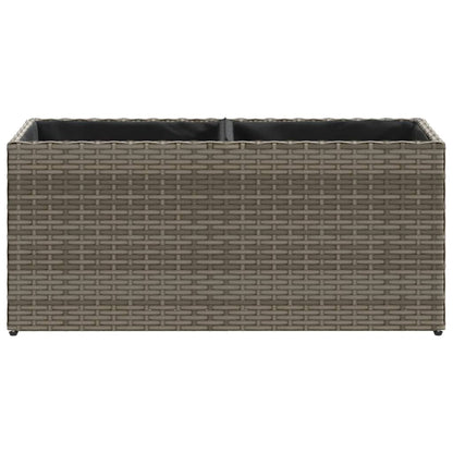 vidaXL Jardinière avec 2 pots 2 pcs Gris 72x30x32 cm Résine tressée