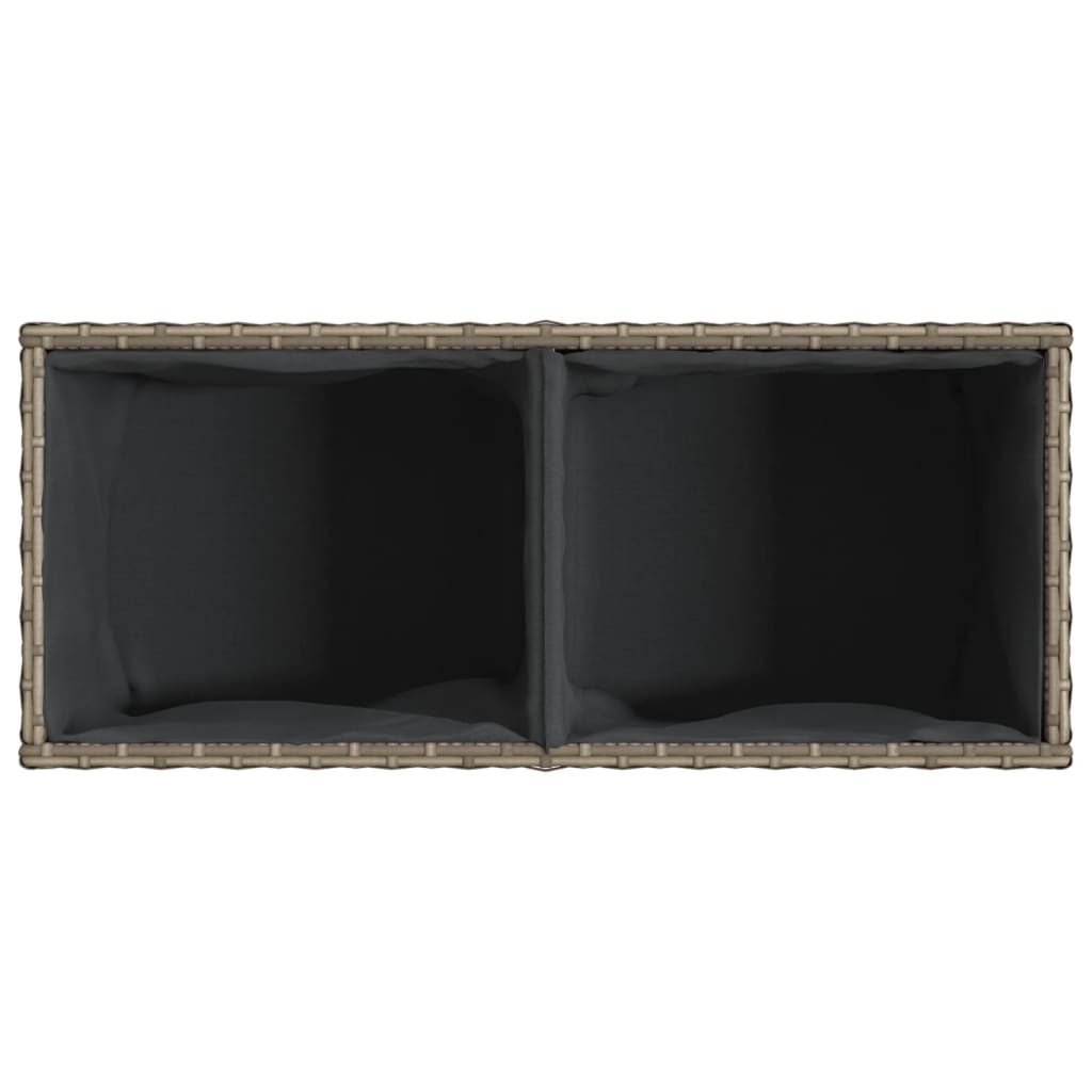 vidaXL Jardinière avec 2 pots 2 pcs Gris 72x30x32 cm Résine tressée