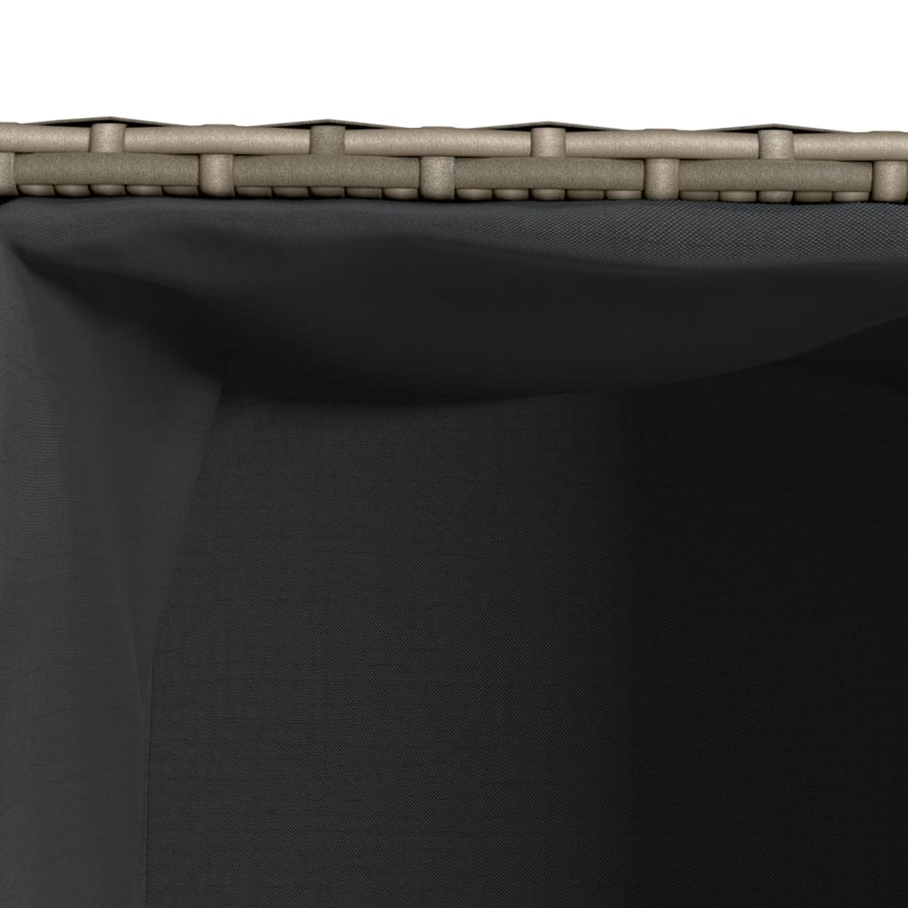 vidaXL Jardinière avec 2 pots 2 pcs Gris 72x30x32 cm Résine tressée
