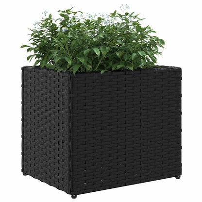 vidaXL Pflanzkübel 2 Stk. Schwarz 36x30x32 cm Poly Rattan