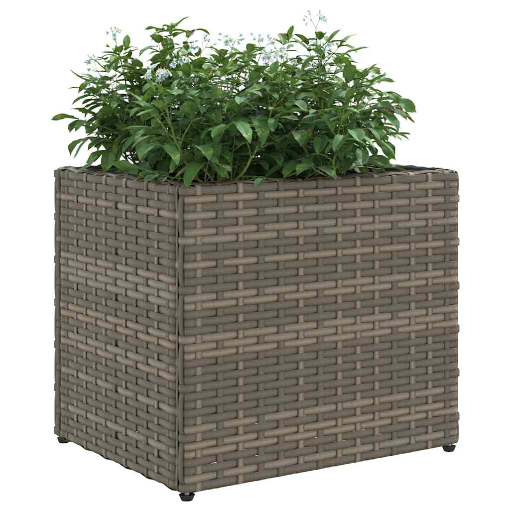 vidaXL Pflanzkübel 2 Stk. Grau 36x30x32 cm Poly Rattan