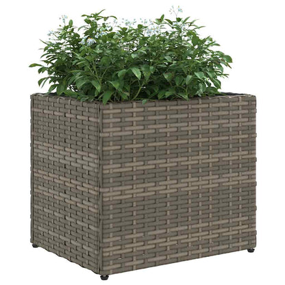 vidaXL Pflanzkübel 2 Stk. Grau 36x30x32 cm Poly Rattan