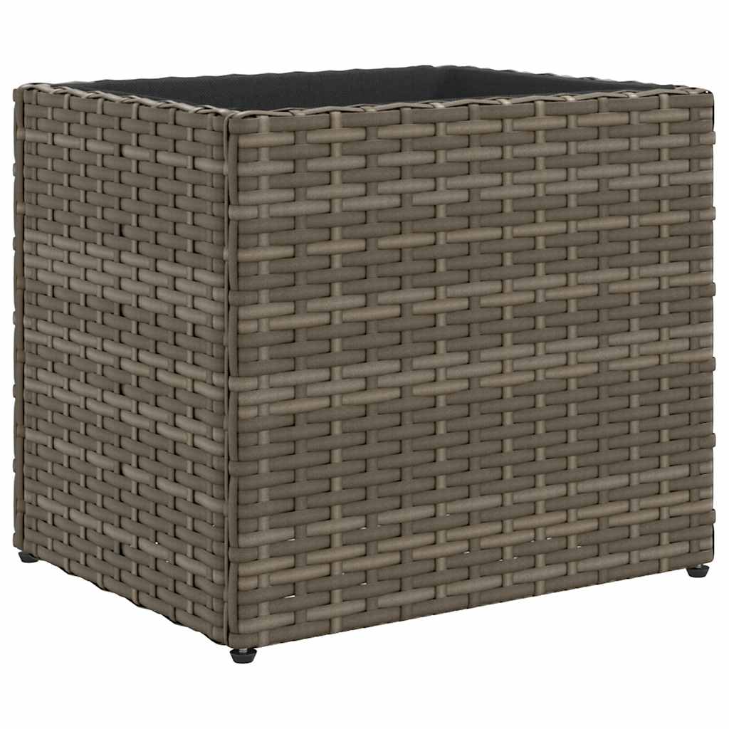 vidaXL Pflanzkübel 2 Stk. Grau 36x30x32 cm Poly Rattan