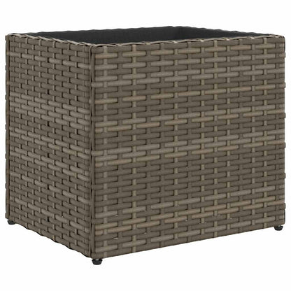 vidaXL Pflanzkübel 2 Stk. Grau 36x30x32 cm Poly Rattan