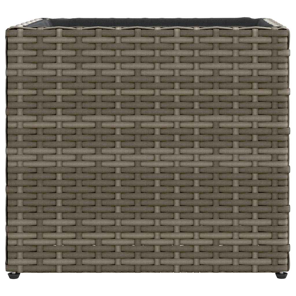 vidaXL Pflanzkübel 2 Stk. Grau 36x30x32 cm Poly Rattan