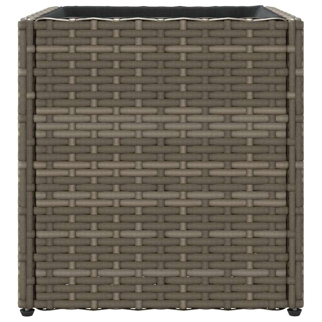 vidaXL Pflanzkübel 2 Stk. Grau 36x30x32 cm Poly Rattan