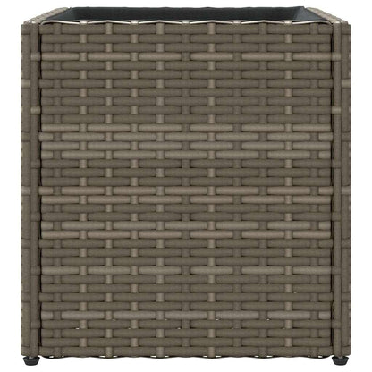 vidaXL Pflanzkübel 2 Stk. Grau 36x30x32 cm Poly Rattan