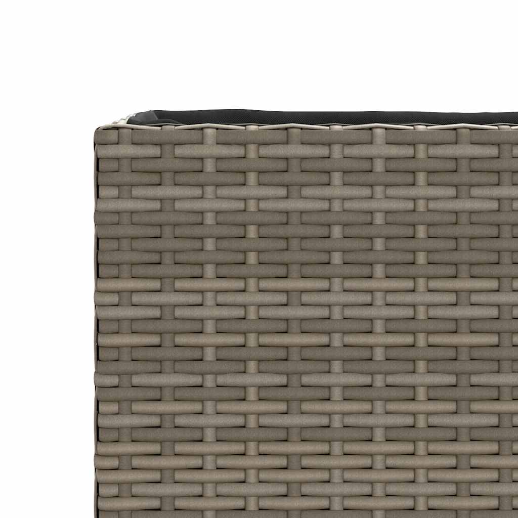 vidaXL Pflanzkübel 2 Stk. Grau 36x30x32 cm Poly Rattan