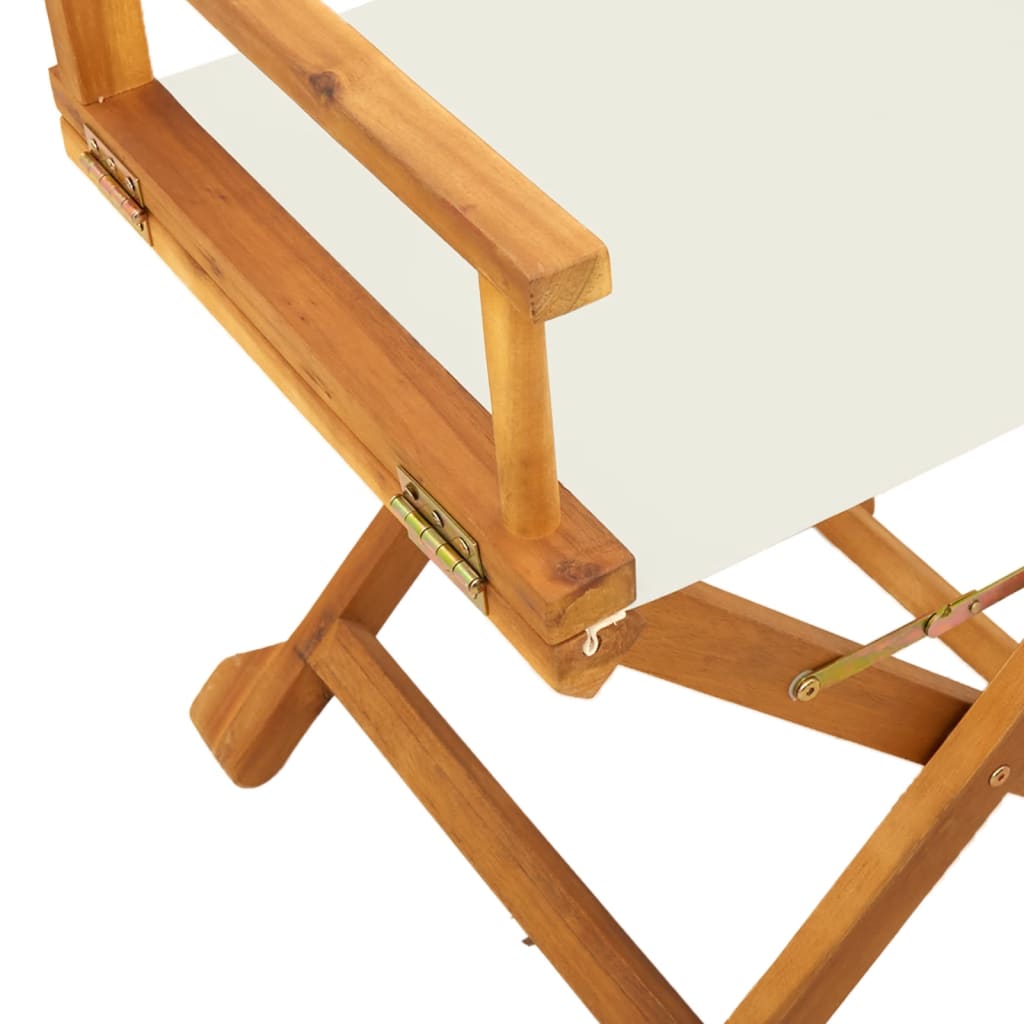 vidaXL Klappbare Gartenstühle 8 Stk. Cremeweiß Stoff