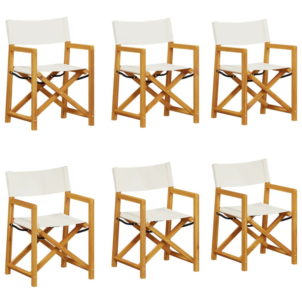vidaXL Chaises de jardin pliantes 6 pcs Crème Tissu