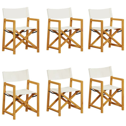 vidaXL Chaises de jardin pliantes 6 pcs Crème Tissu