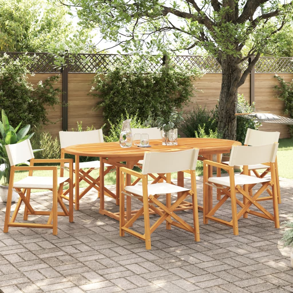 vidaXL Chaises de jardin pliantes 6 pcs Crème Tissu