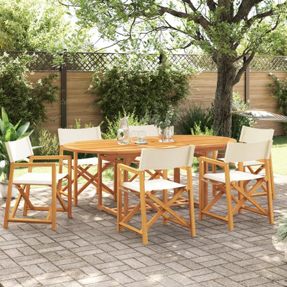 vidaXL Chaises de jardin pliantes 6 pcs Crème Tissu