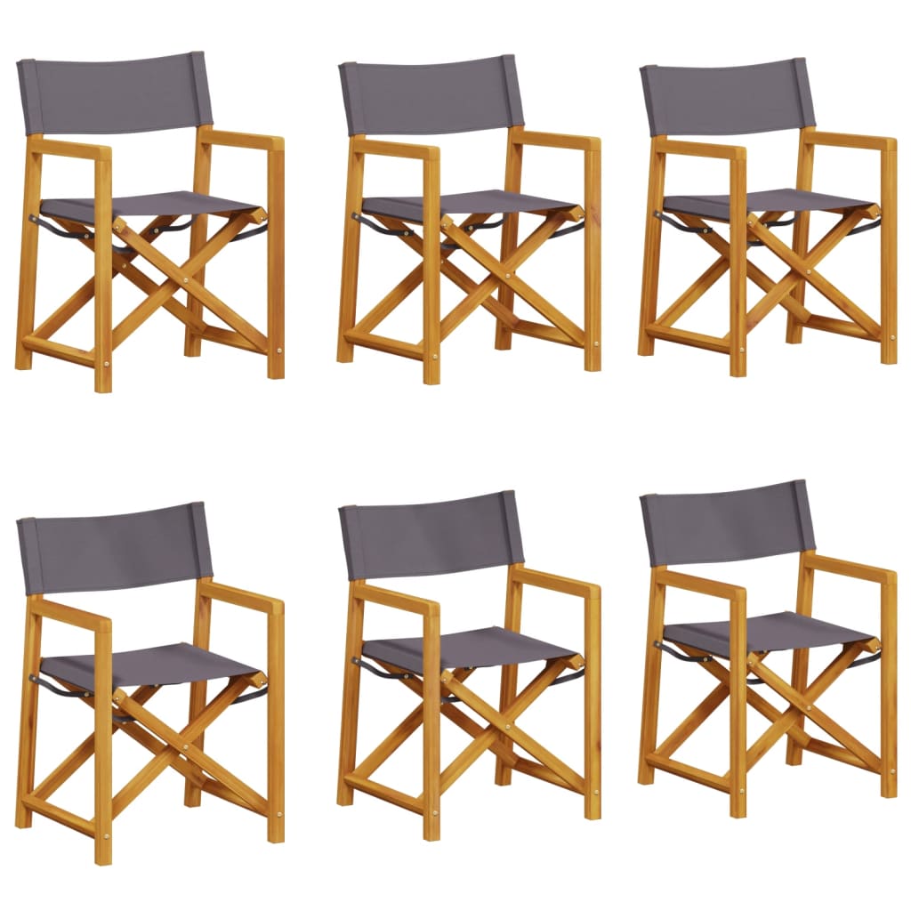 vidaXL Klappbare Gartenstühle 6 Stk. Dunkelgrau Stoff
