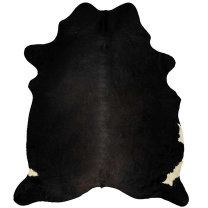 vidaXL Teppich Echtes Rindsleder Schwarz 180x220 cm