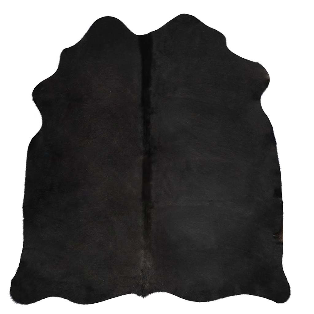 vidaXL Teppich Echtes Rindsleder Schwarz 180x220 cm