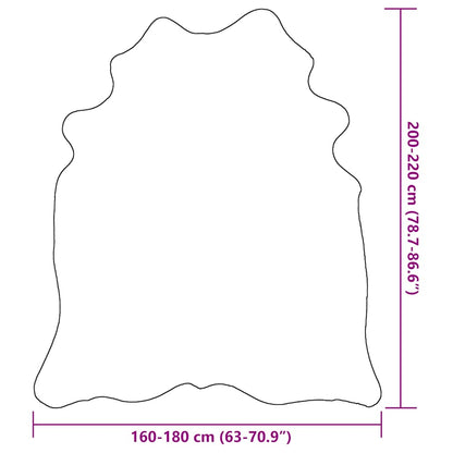 vidaXL Teppich Echtes Rindsleder Schwarz 180x220 cm