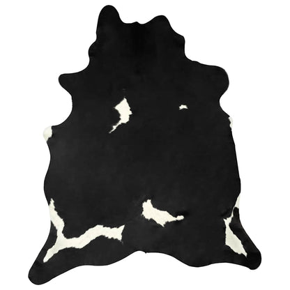 vidaXL Teppich Echtes Rindsleder Schwarz und Weiß 180x220 cm