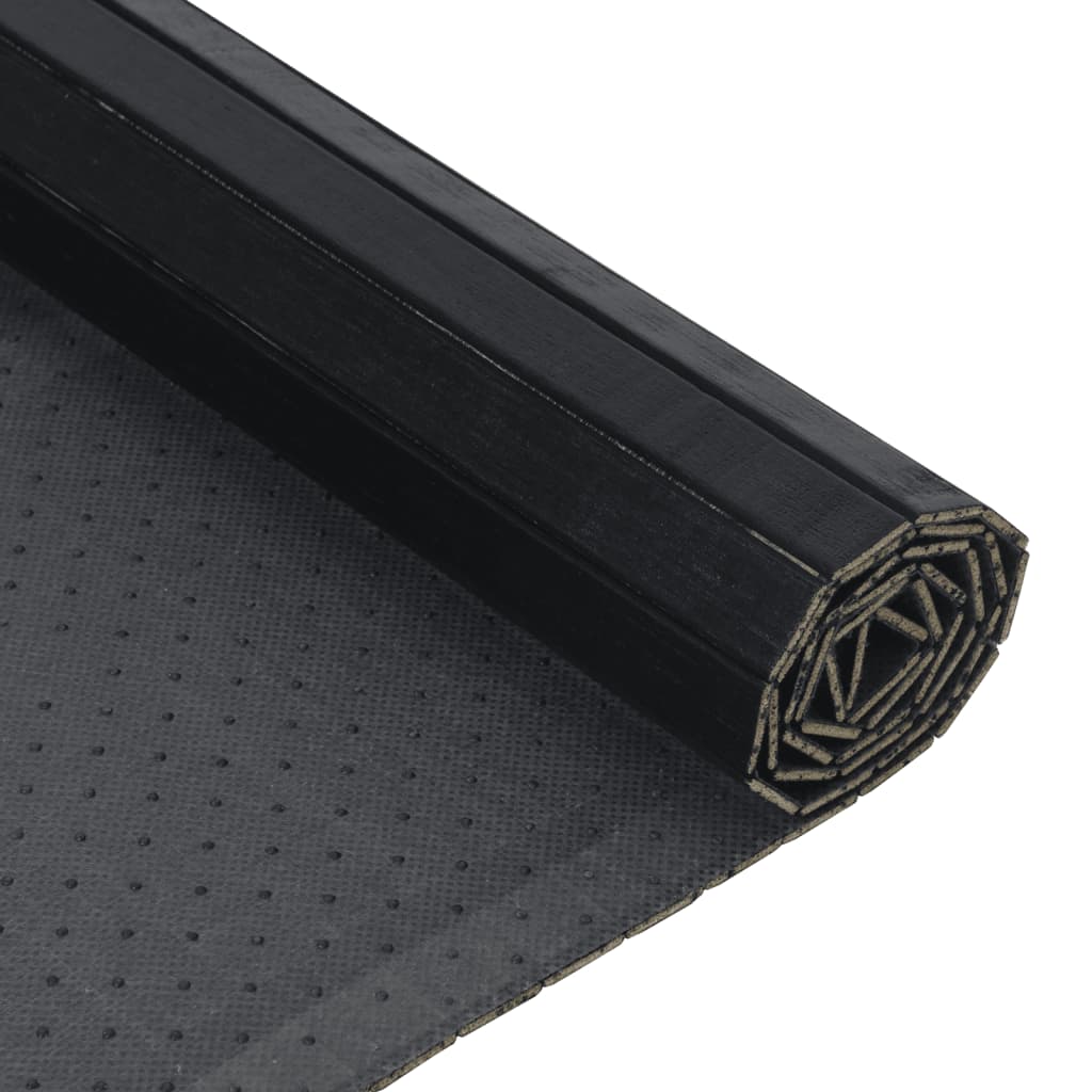 vidaXL Tapis Rectangulaire Noir 60x100 cm Bambou
