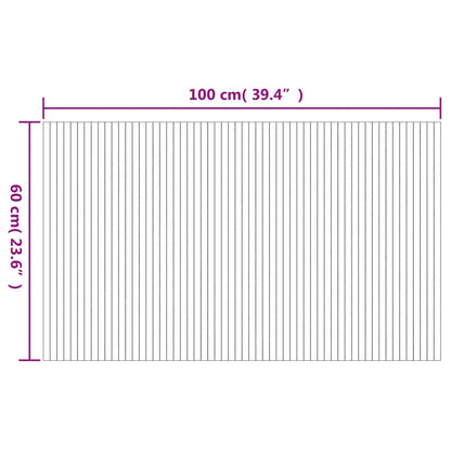 vidaXL Tapis Rectangulaire Noir 60x100 cm Bambou