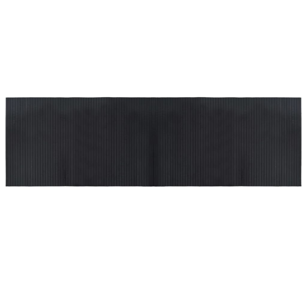 vidaXL Tapis rectangulaire Noir 60x200 cm Bambou