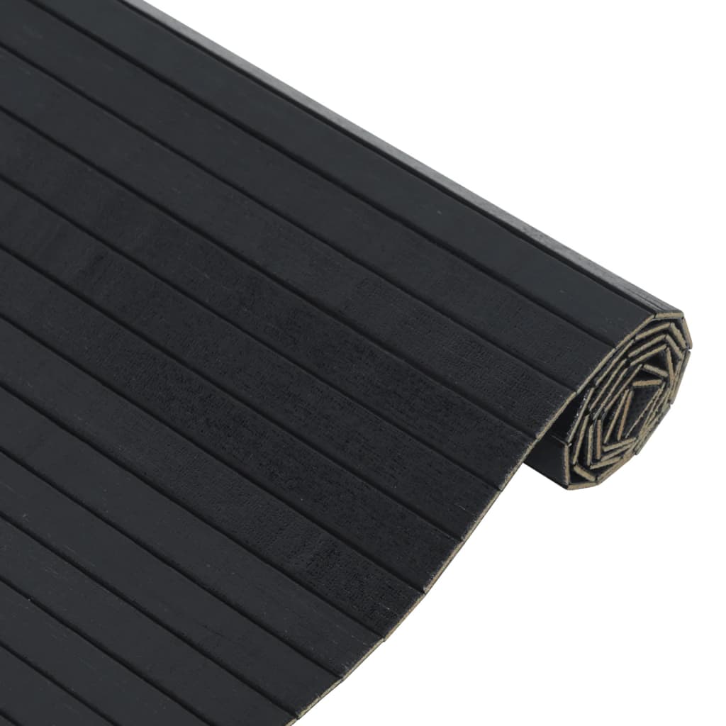 vidaXL Tapis rectangulaire Noir 60x200 cm Bambou