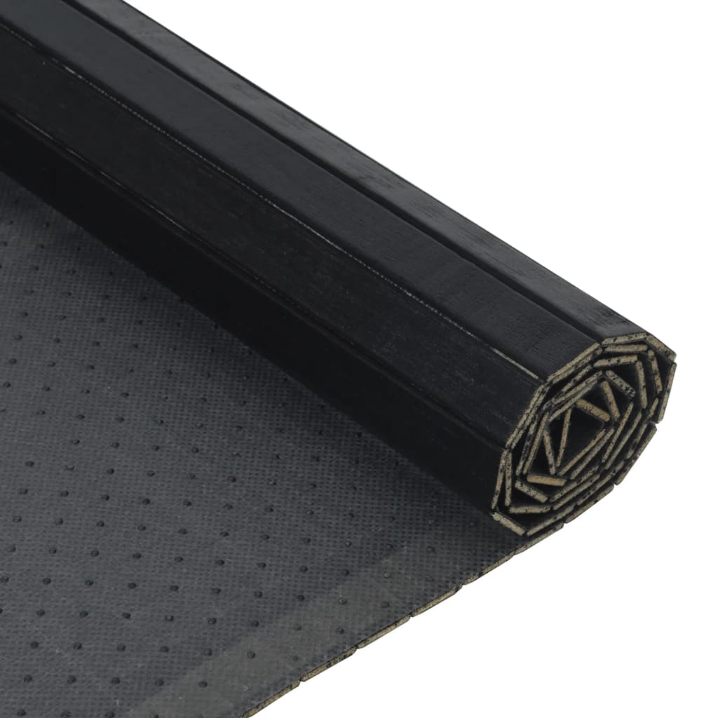 vidaXL Tapis rectangulaire Noir 60x200 cm Bambou