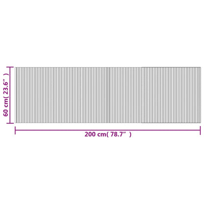 vidaXL Teppich Rechteckig Dunkelbraun 60x200 cm Bambus
