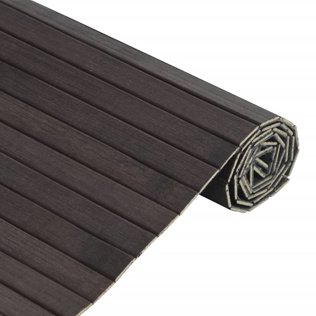 vidaXL Teppich Rechteckig Dunkelbraun 60x300 cm Bambus