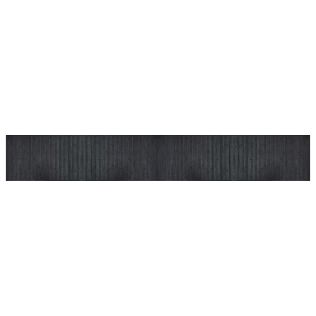 vidaXL Teppich Rechteckig Grau 60x400 cm Bambus