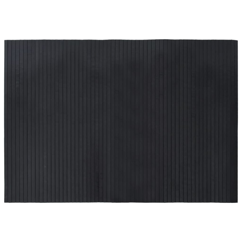 vidaXL Teppich Rechteckig Schwarz 70x100 cm Bambus