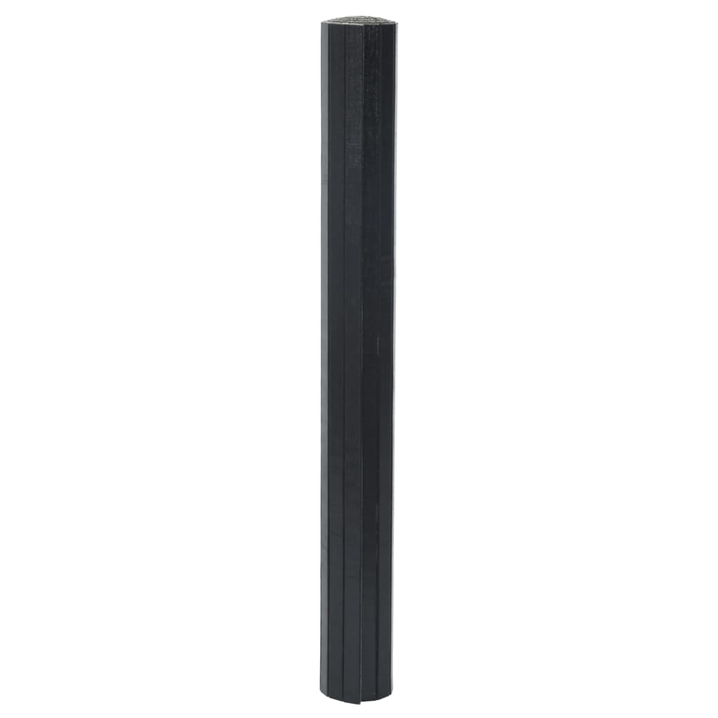 vidaXL Teppich Rechteckig Schwarz 70x100 cm Bambus