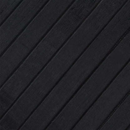 vidaXL Teppich Rechteckig Schwarz 70x100 cm Bambus