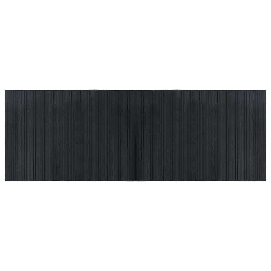 vidaXL Teppich Rechteckig Schwarz 70x200 cm Bambus