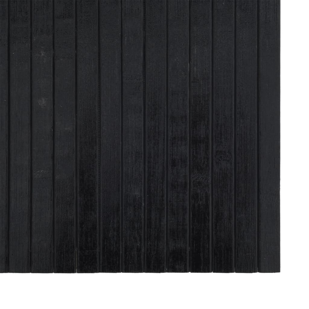 vidaXL Teppich Rechteckig Schwarz 70x200 cm Bambus