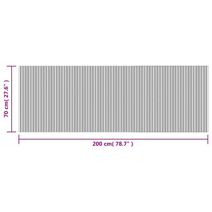 vidaXL Teppich Rechteckig Schwarz 70x200 cm Bambus