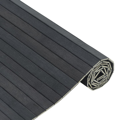 vidaXL Teppich Rechteckig Grau 70x200 cm Bambus