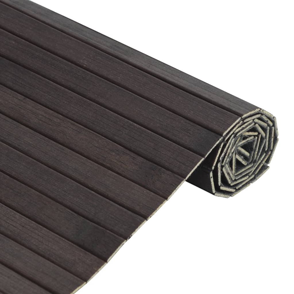 vidaXL Teppich Rechteckig Dunkelbraun 70x200 cm Bambus