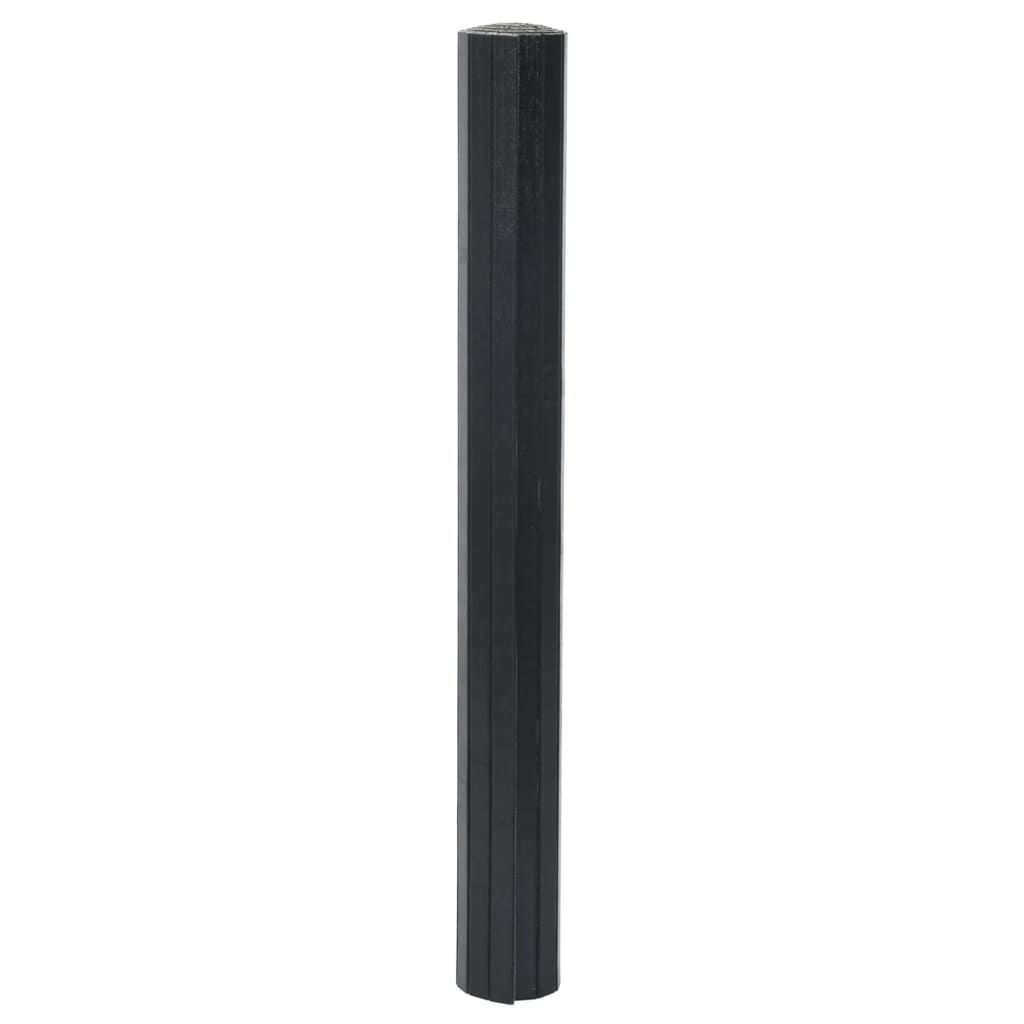 vidaXL Teppich Rechteckig Schwarz 70x300 cm Bambus