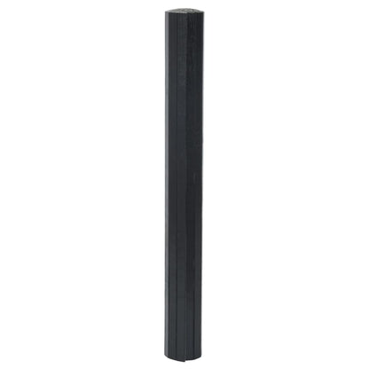 vidaXL Teppich Rechteckig Schwarz 70x300 cm Bambus