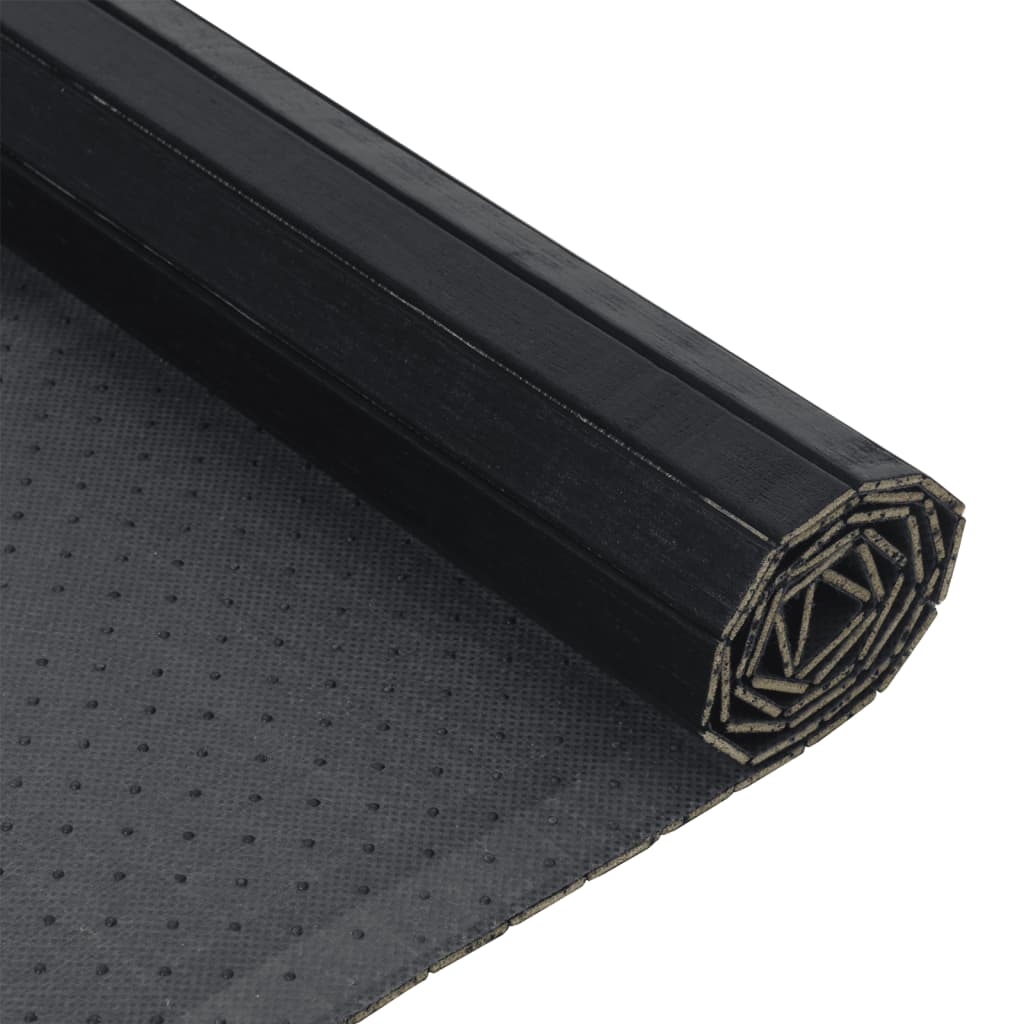 vidaXL Teppich Rechteckig Schwarz 70x300 cm Bambus