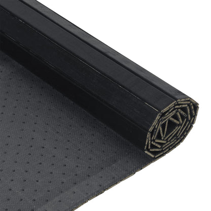 vidaXL Teppich Rechteckig Schwarz 70x300 cm Bambus
