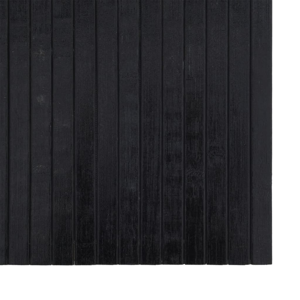 vidaXL Teppich Rechteckig Schwarz 70x300 cm Bambus