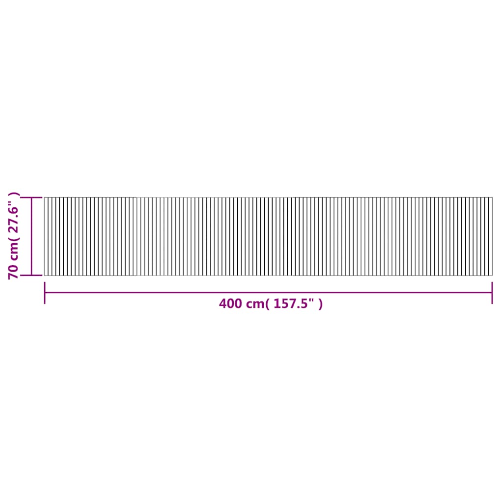 vidaXL Teppich Rechteckig Braun 70x400 cm Bambus