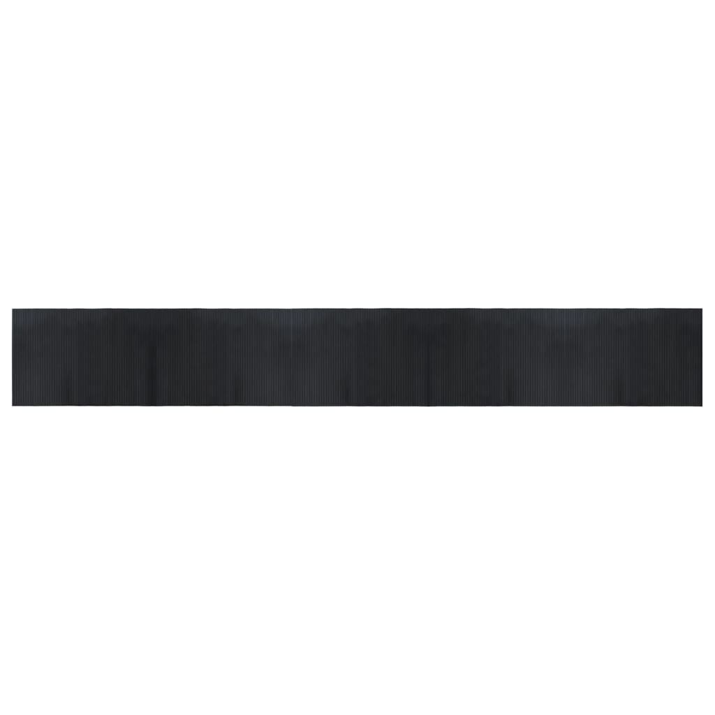 vidaXL Teppich Rechteckig Schwarz 70x500 cm Bambus