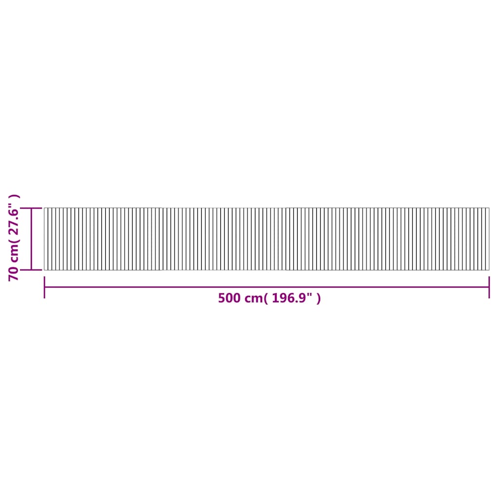 vidaXL Teppich Rechteckig Braun 70x500 cm Bambus