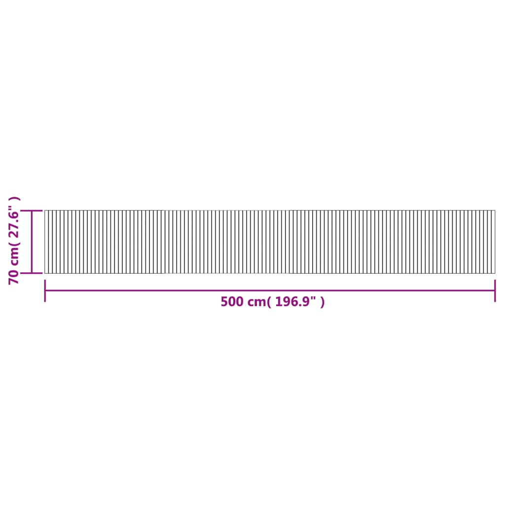 vidaXL Tapis Rectangulaire Nature Clair 70x500 cm Bambou