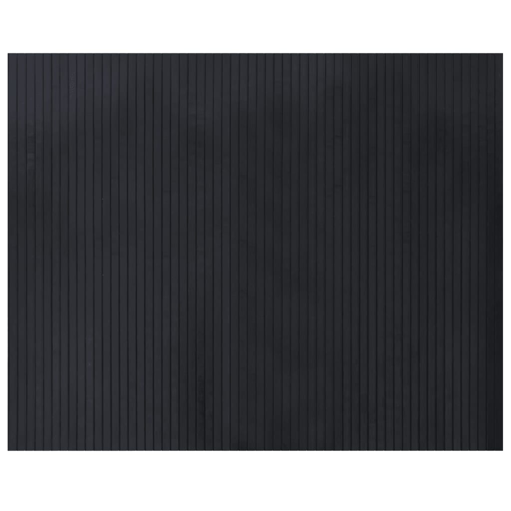 vidaXL Tapis rectangulaire Noir 80x100 cm Bambou